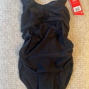 NWT Speedo Black one piece Maternity Swimsuit in small.